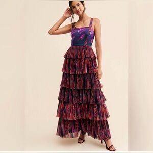 Hutch Multicolor Tiered Dress- size 12